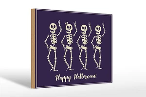 Holzschild Halloween 30x20 cm Happy Halloween Fest Holz Deko Schild wooden sign - Bild 1 von 5