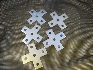 LOT OF 5 FIVE HOLE CROSS STRUT FITTING ZINC PLATED B-LINE STYLE PART # 48672 - Picture 1 of 2