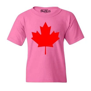Canada Red Maple Leaf Kids T-Shirt Canadian Flag Shirt - Picture 1 of 6