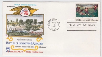 TurtlesTradingPost- Battle of Lexington & Concord 1975 #1563 Fleetwood FDC - Image 1 of 2