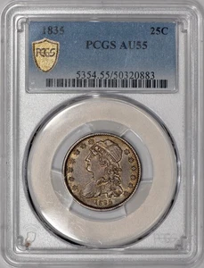 1835 Bust Quarter 25c PCGS AU55 - 100% Original! - Picture 1 of 3