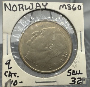 1968 Norway 1 Krone - Uncirculated BU - Horse on Reverse - KM# 409 - Picture 1 of 2