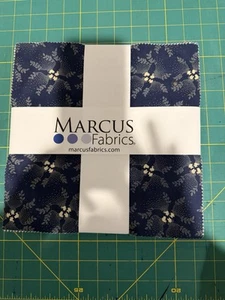 "Mood in Blue" Marcus Fabric 1800's Style Florals Cotton 40 Pc 10" Sq - Picture 1 of 2