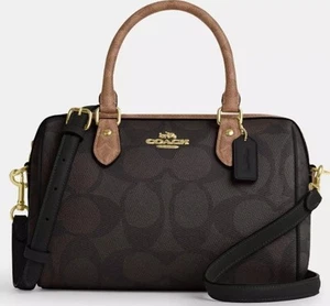 Coach Rowan Satchel/C-Body Bag In Signature Walnut/ Tan;CY679;BNWT:Retail: $398 - Picture 1 of 24