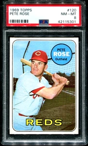 1969 Topps #120 PETE ROSE Cincinnati Reds PSA 8 NM-MT CENTERED! - Bild 1 von 2