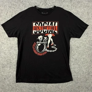 Social Distortion Ball & Chain Tout 1990 T-Shirt Men's XL by Black Kat Vintage - Picture 1 of 6