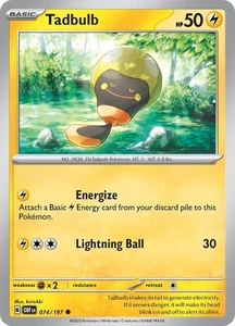 Tadbulb 074/197 | Fiamme Ossidiana | Comune Non Holo | Carta Pokémon NM - Foto 1 di 1