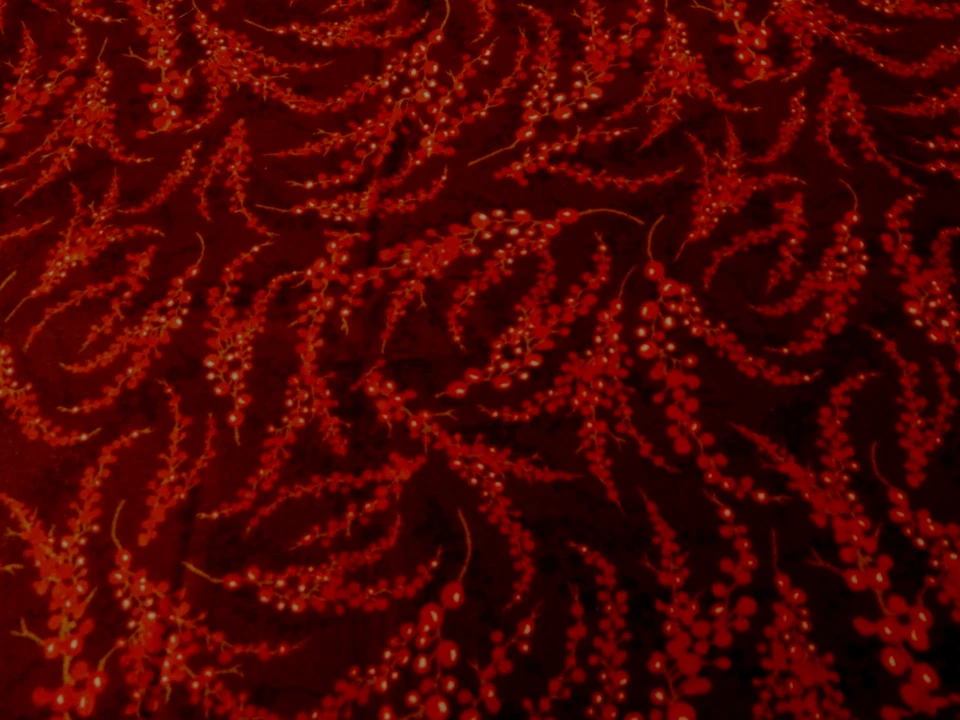 Tela de algodón con estampado de bayas rojas "Una temporada colorida" de 1 yarda Foto 1 de 1