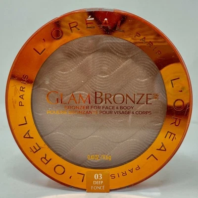 L'Oreal Glam Bronze Bronzer for Face & Body #03 Deep, New Sealed 0.41 oz. - Image 1 of 2