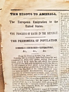 The European Immigration to The United States - NY Herald July 30,1854 - Picture 1 of 7