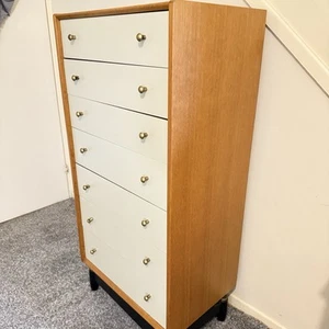 Stylish 1950's Tallboy Chest Of 7 Drawers G Plan E Gomme Tola Librenza Mid Cent. - Picture 1 of 22