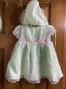 Schönes elegantes Baby Grand Kleinkind Mädchen Kleid 3-teilig Blumen grün 3-6 Monate - Bild 1 von 9