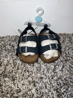 Sandálias Carters 3-6 meses bebê alças marinhas e marrons chinelo sapatos meninos meninas novas - Imagem 1 de 4