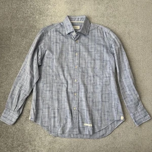 Tintoria Mattei 954 Shirt Mens Size 42 Blue Plaid Contemporary Italy 16.5 Neck - Picture 1 of 8
