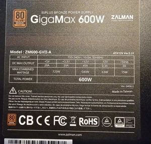 Zalman GigaMax 80 600W Power Module - ZM600-GVII-A - Picture 1 of 3