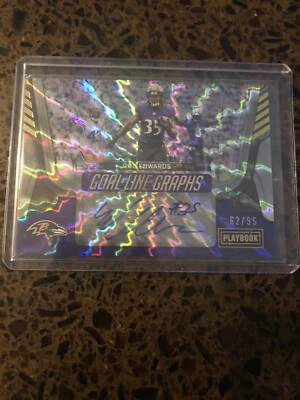 2022 Panini Playbook Gus Edwards Goal Line Graphs Auto /99 Ravens - Image 1 of 4