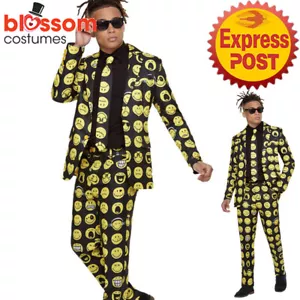 CA1382 Smiley Emoji Costume Fancy Dress 80s Festival Costume Stag Stand Out Suit - Picture 1 of 3