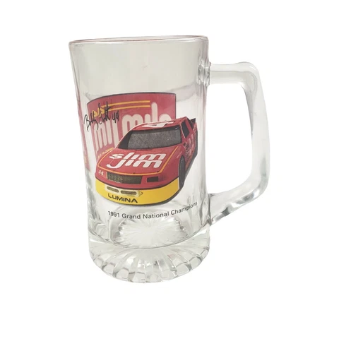 Nascar Beer Stein Slim Jim Racing Mug Glass Bobby LaBonte #44 Vintage 1991 Cover