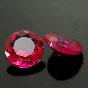 Par de gemas sueltas redondas certificadas naturales de Birmania sangre de rubí rojo 4,00 mm EL05 - Imagen 1 de 5