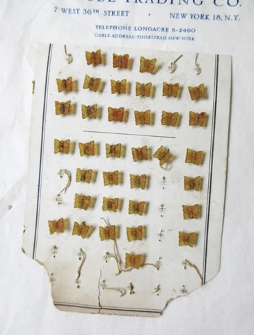 Vintage Antique Amber Glass Butterfly Buttons 1 Doz Cover