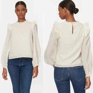 Cami NYC Georgina Blouson Flutter Long Sleeve Top Women's Ceramic Size: XS NWT - Picture 1 of 11
