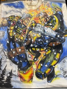 Vintage x men custom painted t shirt signed by artist 1996 Size 2XL - Picture 1 of 5