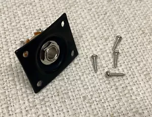 Fender Squier Tele BLACK STEEL JACK PLATE Telecaster Control Affinity w/SCREWS - Picture 1 of 14