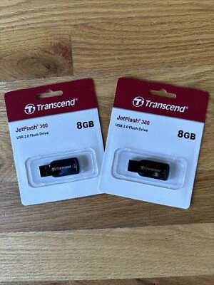 2 Упаковки Transcend 8GB Jetflash 360 2.0 USB флэш-накопитель флэш-накопитель новый - Изображение 1 из 2