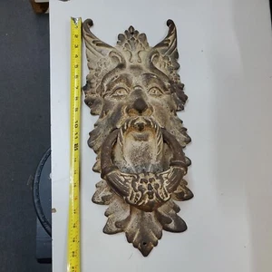 10# 21+ INCH OLD VINTAGE HUGE DOOR KNOCKER VIKING WARRIOR CAST - Picture 1 of 19