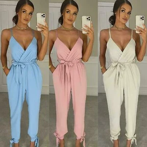 Prendas para el torso para mujer Mono cintura alta sin mangas Damas Traje de juego Cami con correas Mono - Imagen 1 de 15