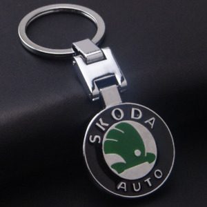 Für Auto Skoda Anhänger Silber Geschenk Metall Schlüsselanhänger Logo Brandneu