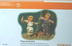 DEPT 56 LIGHTED SCARECROWS Halloween Set of 2 NEW in BOX - Picture 1 of 2