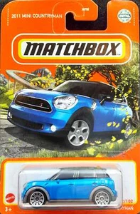 MATCHBOX DIE CAST CAR - 2022 2011 Mini Countryman Blue #2 MBX Highway New Card - Picture 1 of 9