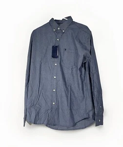 IZOD Uomo Medium Performance Comfort Manica Lunga Blu Plaid Bottoni Nuovo con etichette - Foto 1 di 7