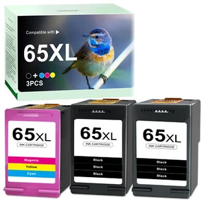 65XL Ink Cartridges for HP ENVY 5052 5000 5055 3721 Deskjet 2600 2622 2652 3755 - Picture 1 of 10