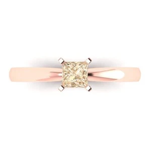 14K Rose Gold Solitaire Engagement Ring for Women, 0.5 ctw Natural Morganite - Picture 1 of 11