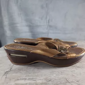 Cole Haan Sandals Womens 7.5 B Air G Series Wedge Heels Slip On Slide D21912 - Picture 1 of 12