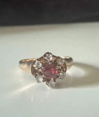 Estate Antique Ruby and Diamond Ring 14kt Rose Gold!!! - Image 1 of 4