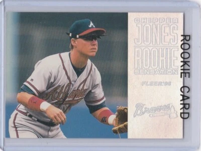 CHIPPER JONES ROOKIE CARD Atlanta Braves Baseball FLEER SENSATIONS INSERT RC! - Изображение 1 из 2