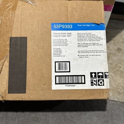 Genuine IBM 53P9393 Cyan Toner Cartridge InfoPrint Color 1228 1357 BNIB - Image 1 of 2