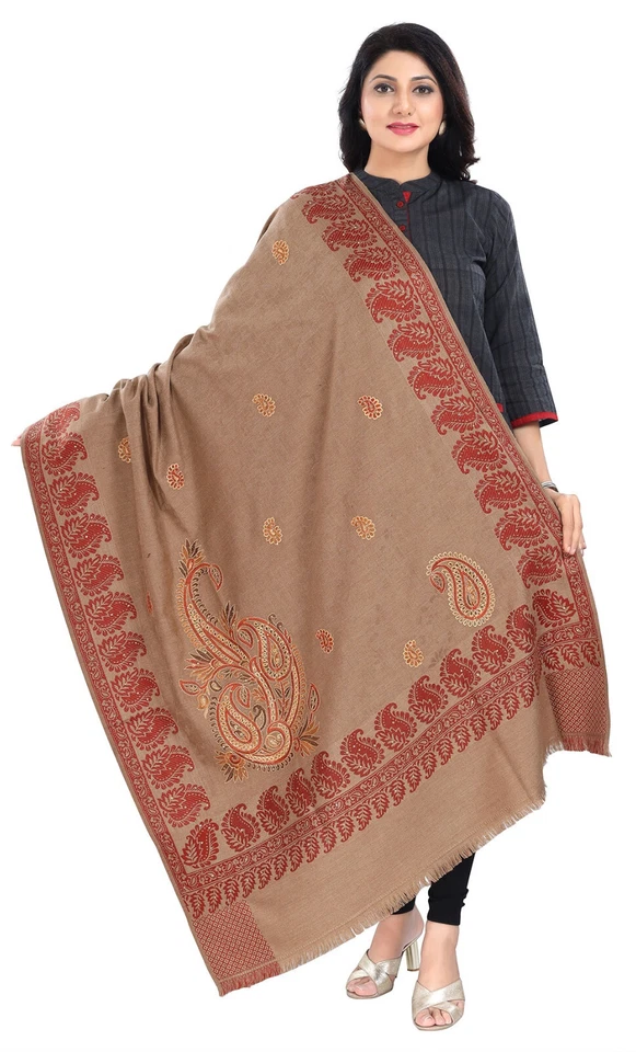 UNIFIED CLOTHES Tuch Halstuch Pashmina Stickerei warm Winter lang groß Kopftuch Schals 155