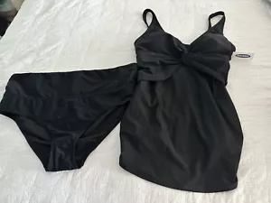 Old Navy Maternity Medium Black  Two Piece Tankini Swim Suit NWT - Picture 1 of 6