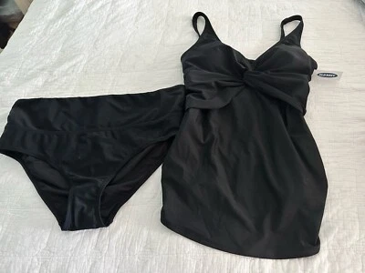 Old Navy Maternity Medium Black  Two Piece Tankini Swim Suit NWT - Image 1 of 4