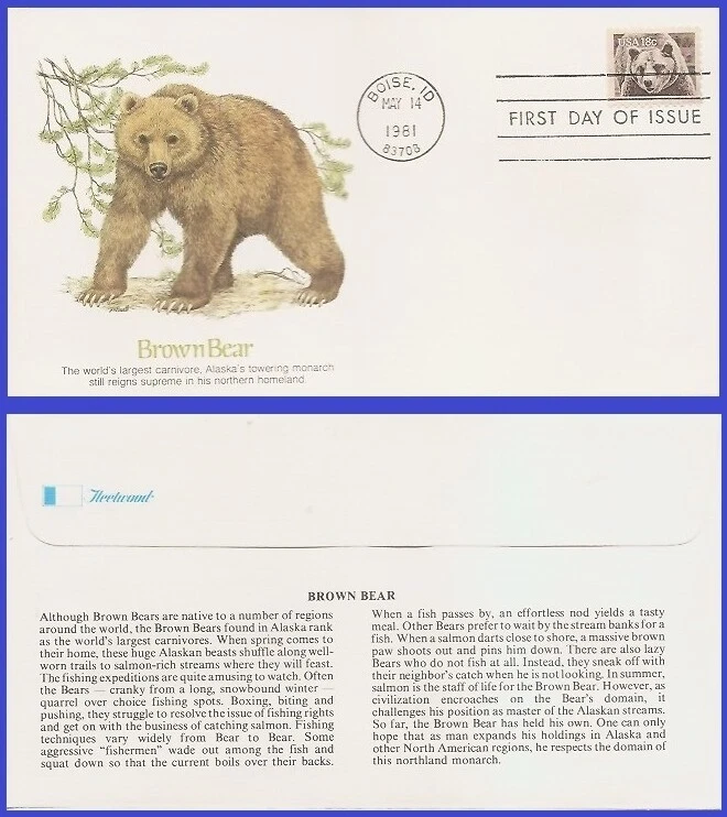 USA3 #1884 U/A FLEETWOOD FDC   Brown bear - Image 1 of 1