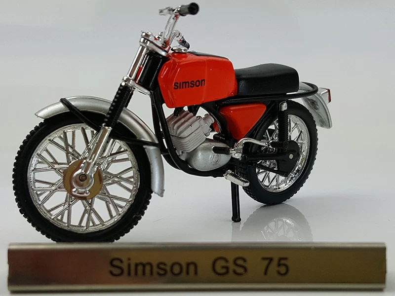 1/24 Atlas Simson GS 75 Red motorcycle model - Image 1 of 1