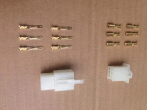Neu 6 Weg Pin Stecker X 5 Messing Anschlüsse Buchse Go Cart Buggy - Bild 1 von 2