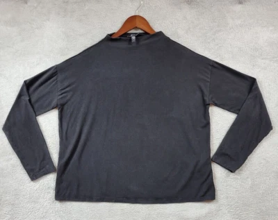 Sudadera Eileen Fisher para mujer XS negra polar manga larga suave elástica Foto 1 de 4