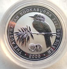 Australia 2000 Rzymski Antoninianus Privy Kookaburra 2 dolary 2 uncje srebrna moneta, BU