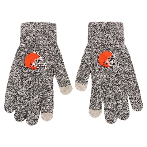 Cleveland Browns NFL Gray Knit Acrylic Gloves W/Texting Tips FREE SHIP! Cover