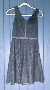 Nuevo Vestido de Encaje Gris Costura Cynthia Steffe Talla 2 Núcleo de Hadas Romance Oscuro - Imagen 1 de 8